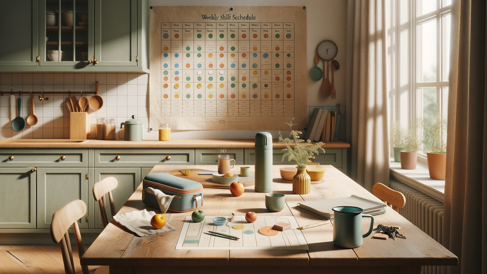 Familiekalender for skifteholdsarbejdere: roterende vagter der holder synk