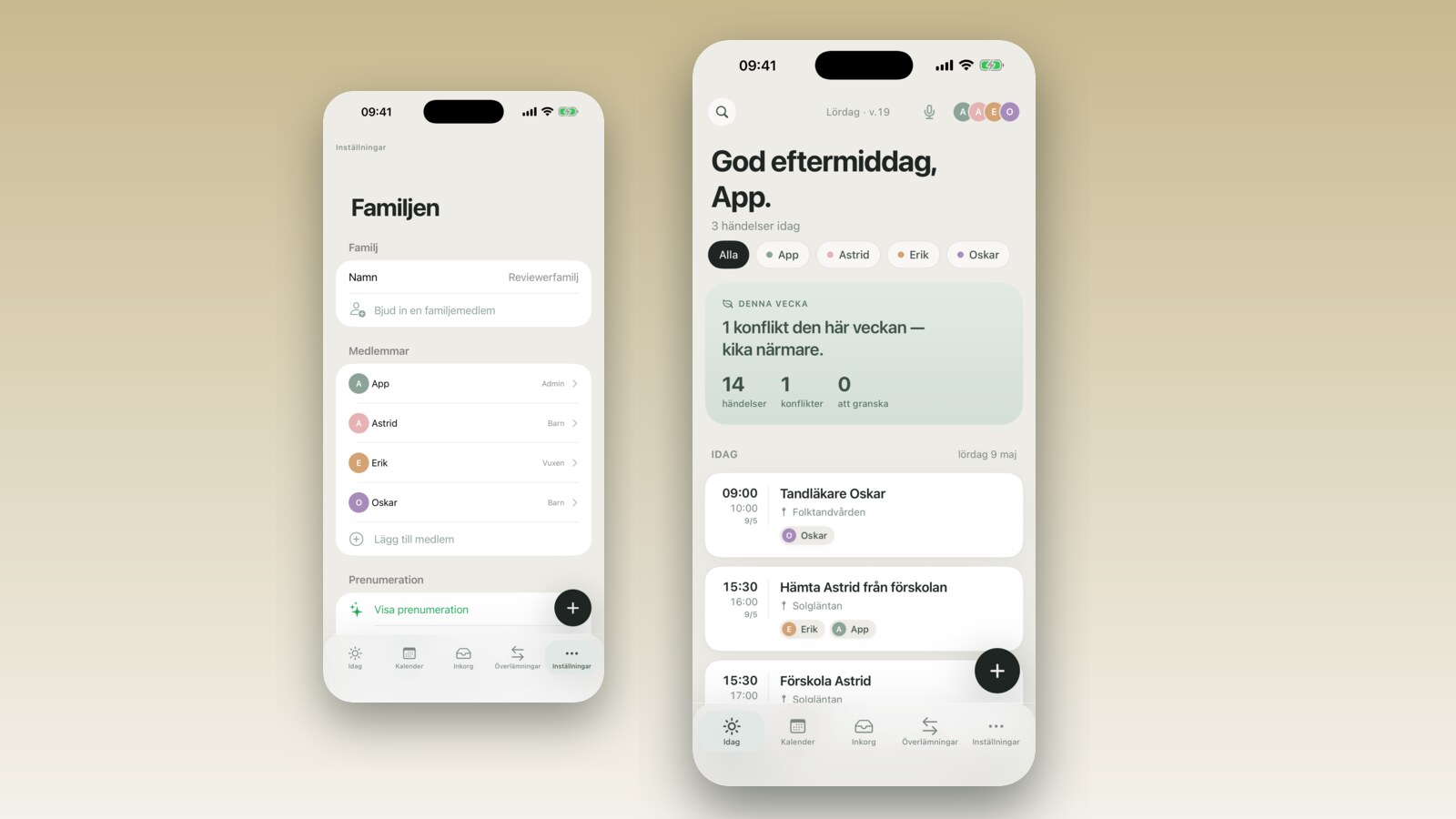 Skjermbilde av FamilyBoards varselinnstillinger for dagssammendrag